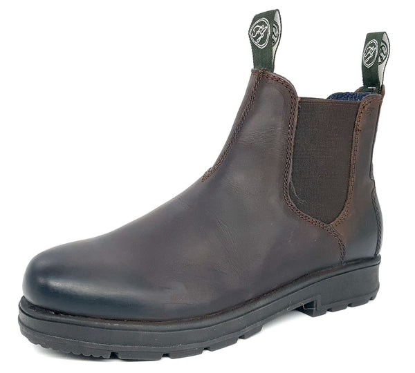 Frank James Braunton Men's Greasy Brown Pull On Chelsea Boots