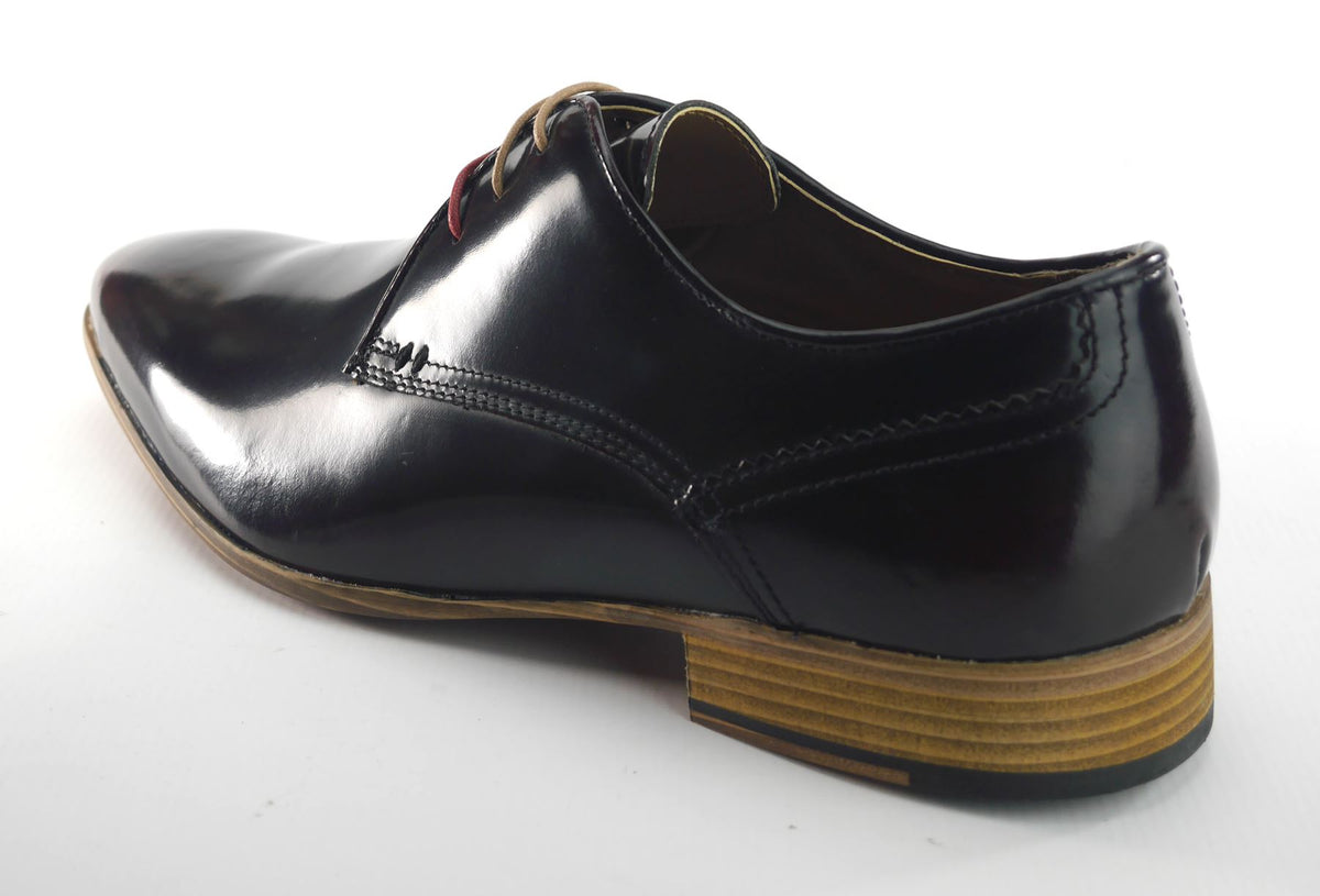 Frank James Shoreditch Men's Leather Hi Shine Lace Up Derby Shoes