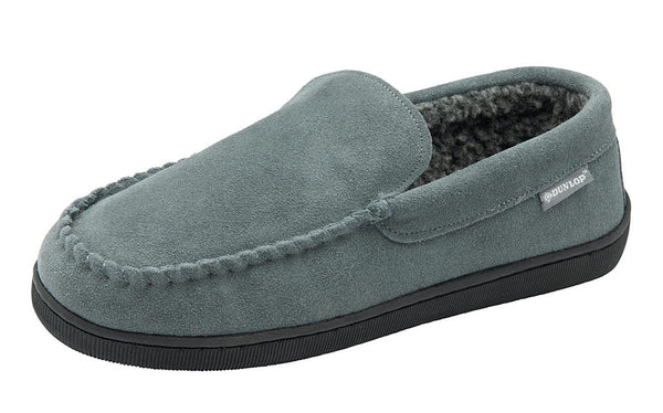 Dunlop Nathan Men's Suede Leather Memory Foam Loafer Slippers