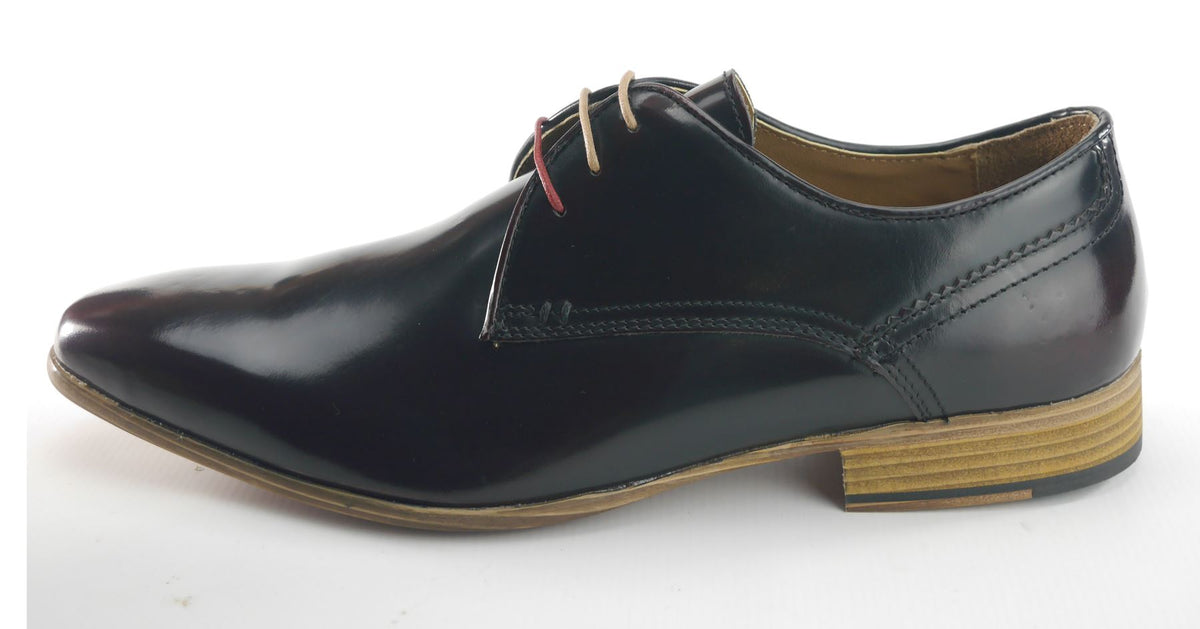 Frank James Shoreditch Men's Leather Hi Shine Lace Up Derby Shoes