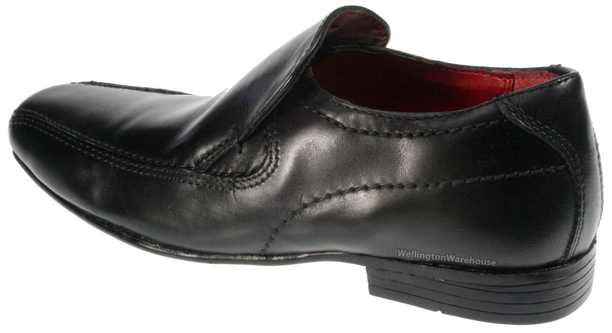 Red Tape Crick Leek Junior Leather Slip On Boys Shoes