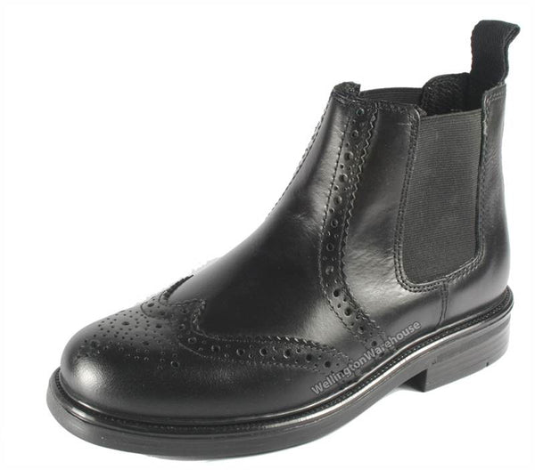 Oaktrak Kids Appleby Leather Brogue Chelsea Boots