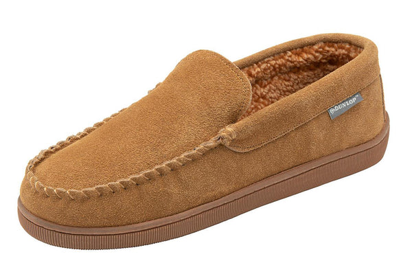 Dunlop Nathan Men's Suede Leather Memory Foam Loafer Slippers