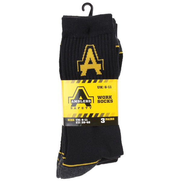 Amblers Safety Amblers Heavy Duty Work Socks 3 pack