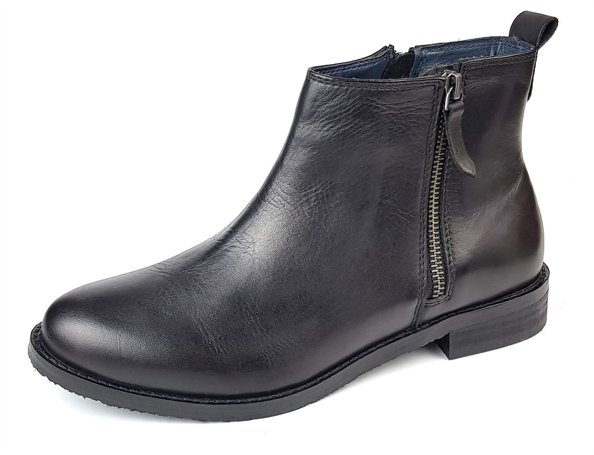 Frank James Newbury Women's Leather Zip Up Chelsea Boots