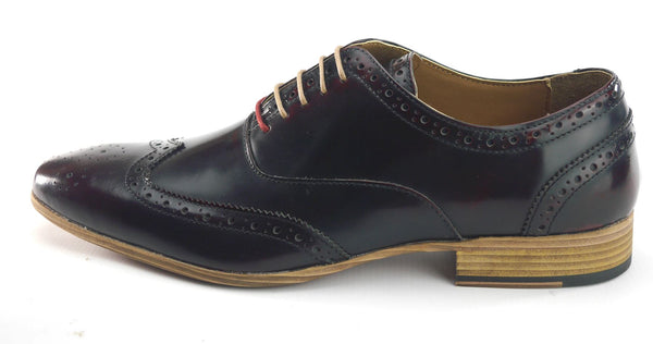 Frank James Norbury Men's Leather Hi Shine Brogue Oxford Shoes