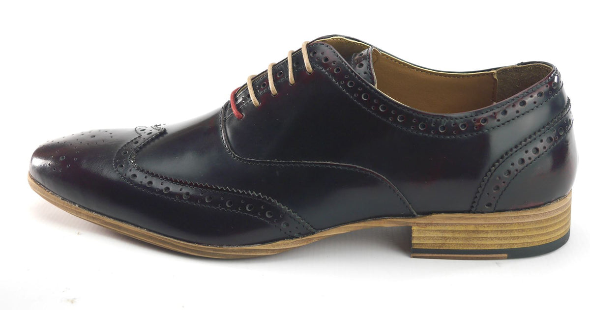 Frank James Norbury Men's Leather Hi Shine Brogue Oxford Shoes
