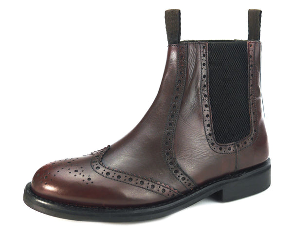 Frank James Benchgrade Evesham Leather Welted Chelsea Brogue Dealer Boots