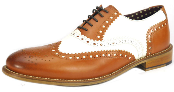 London Brogues Men's Leather Lace Up Wingtip Gatsby Brogues