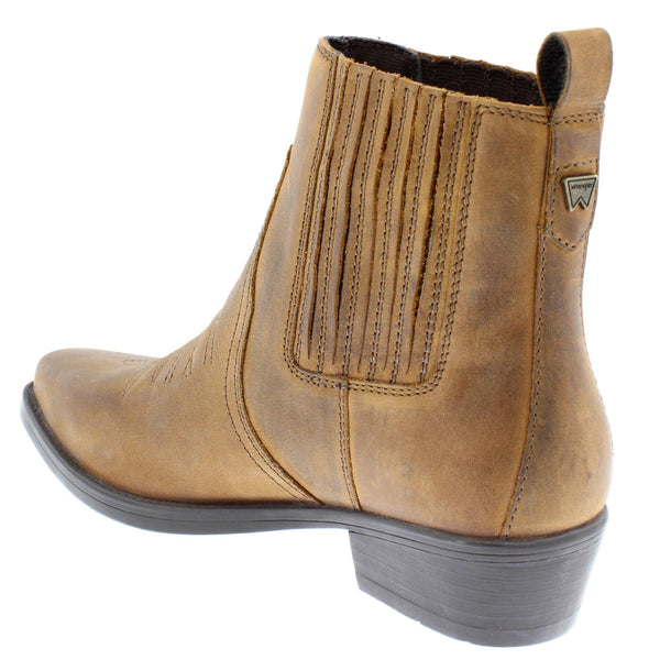 Wrangler Tex Mid Men's Leather Pull On Cowboy Chelsea Boots
