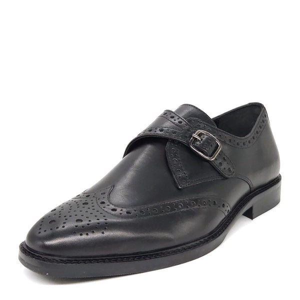 HX London Barnet Monk Strap Brogue Leather Shoes