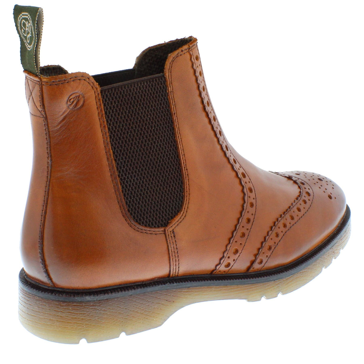 Frank James Warkton Men's Leather Pull On Brogue Chelsea Boots