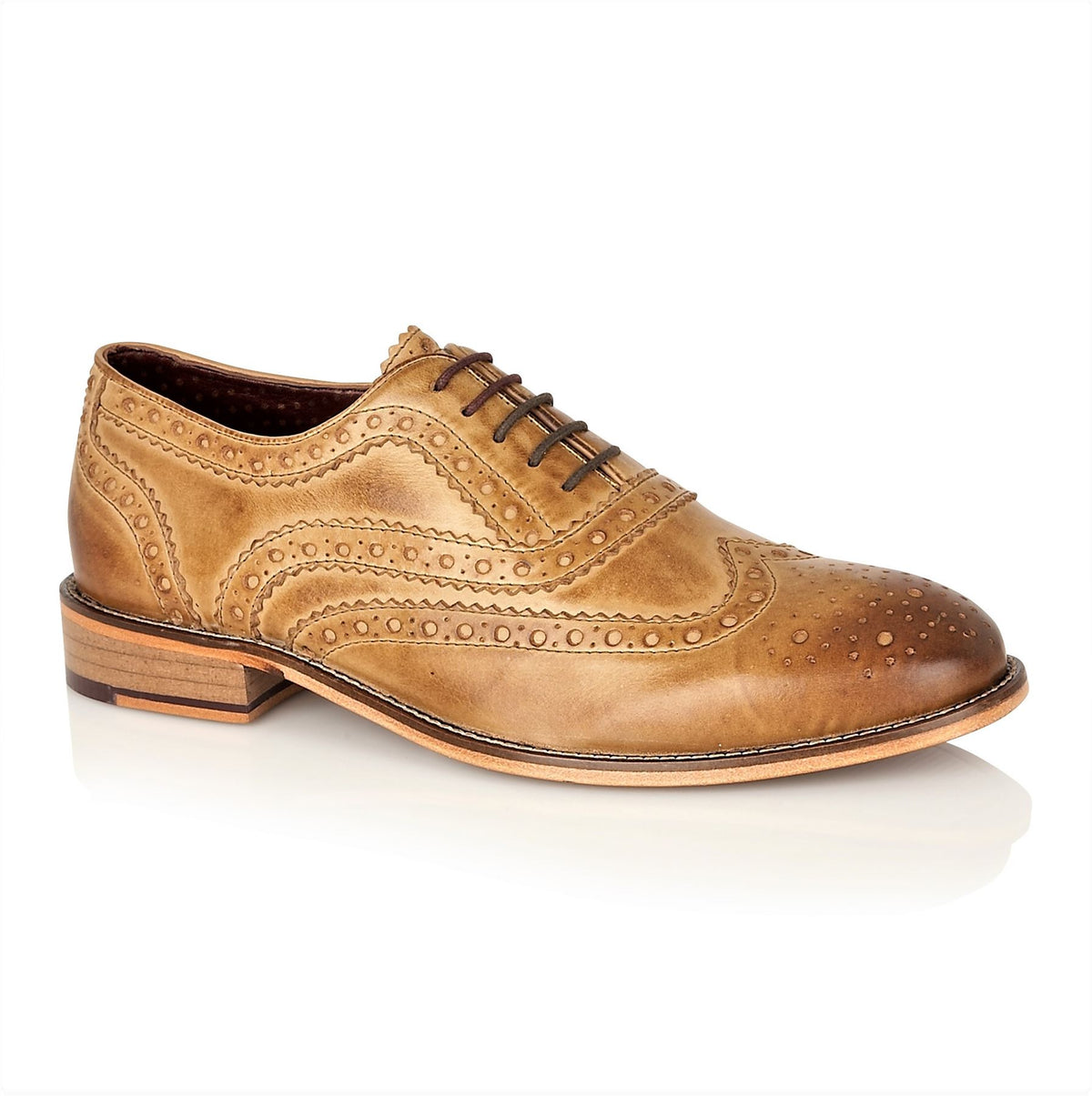London Brogues Watson Men's Leather Sole Two-Tone Oxford Shoes