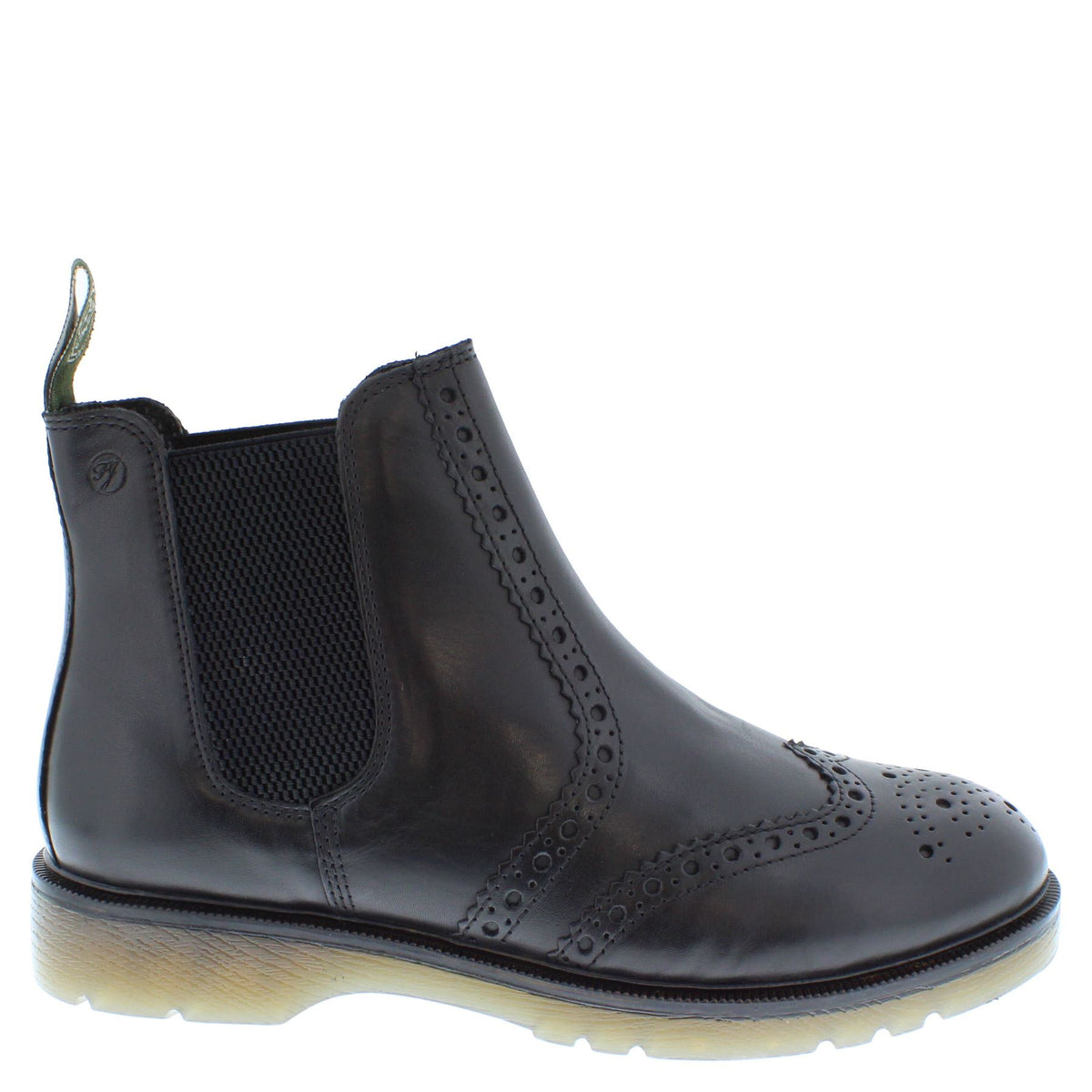 Frank James Warkton Men's Leather Pull On Brogue Chelsea Boots