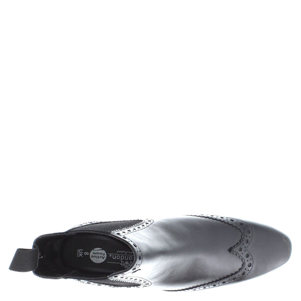 HX London Harlow Men's Leather Pointed Brogue Chelsea Boots