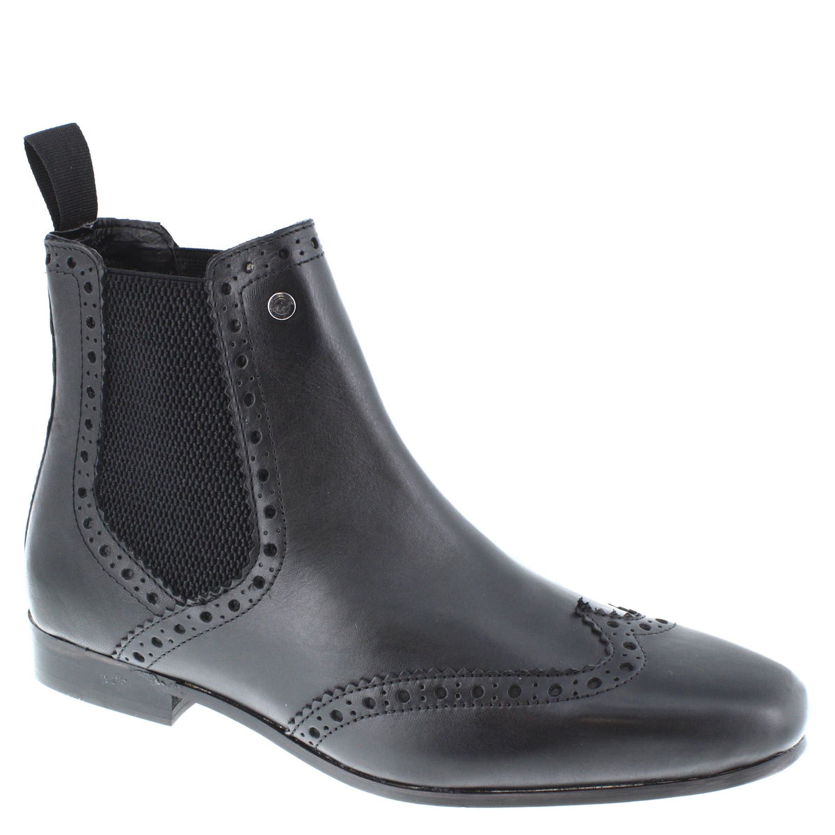 HX London Harlow Men's Leather Pointed Brogue Chelsea Boots