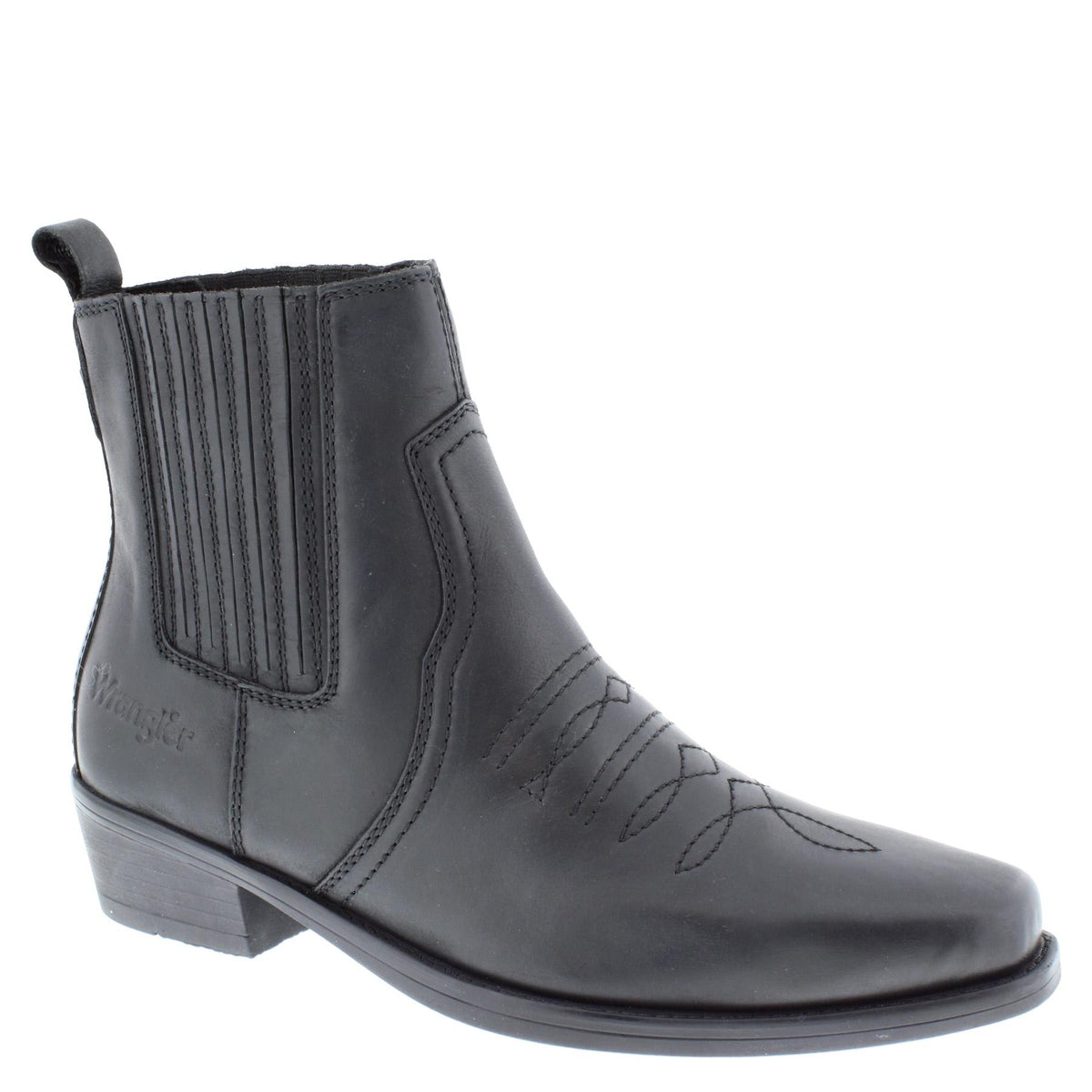 Wrangler Tex Mid Men's Leather Pull On Cowboy Chelsea Boots