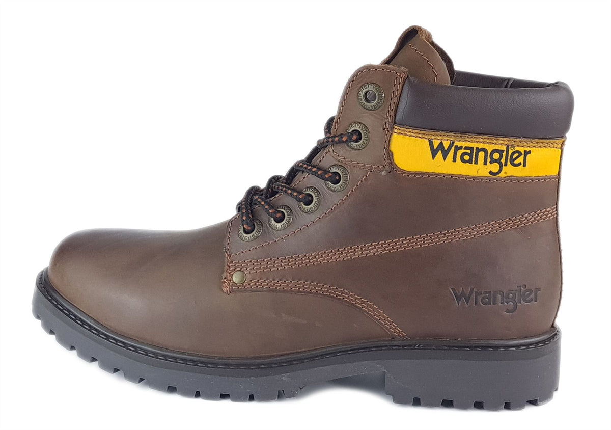 Wrangler Hunter Men's Leather Lace Up Combat Boots