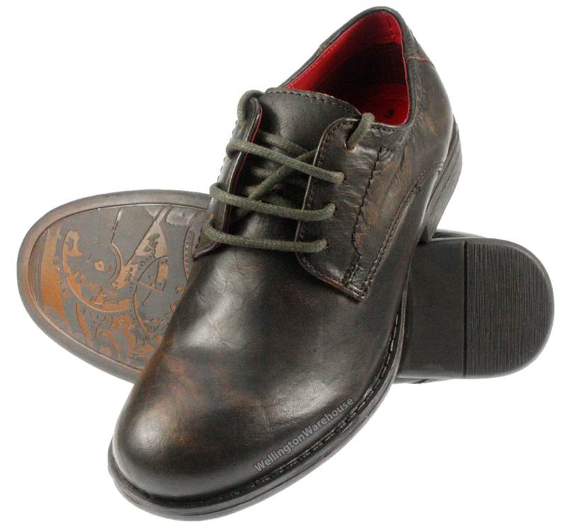 Red Tape Crick Wooler Boys' Leather Round Toe Laceup Shoes