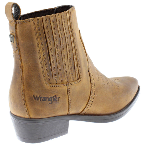Wrangler Tex Mid Men's Leather Pull On Cowboy Chelsea Boots