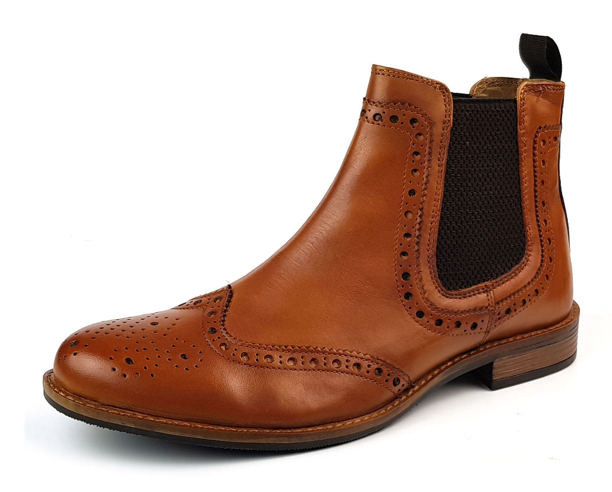 Roamers M143BT Men's Leather Pull On Dealer Chelsea Boots