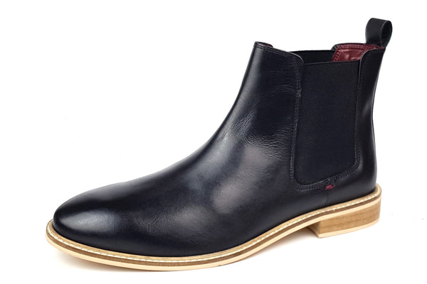 Frank James Bromley Men's Leather Pull On Ankle Chelsea Boots