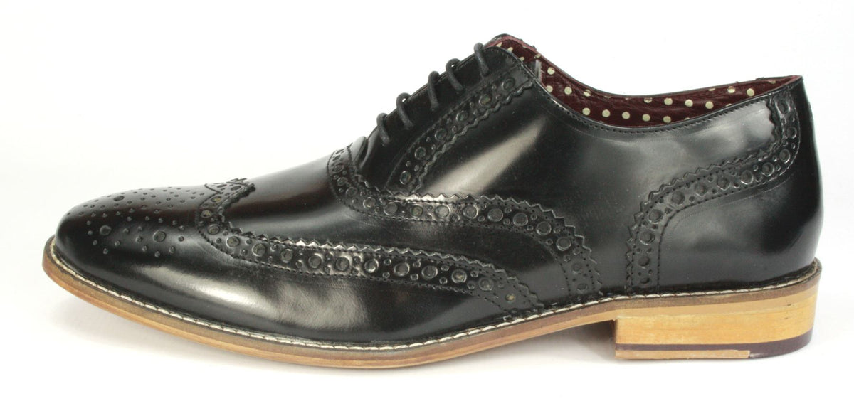 London Brogues Men's Leather Lace Up Wingtip Gatsby Brogues