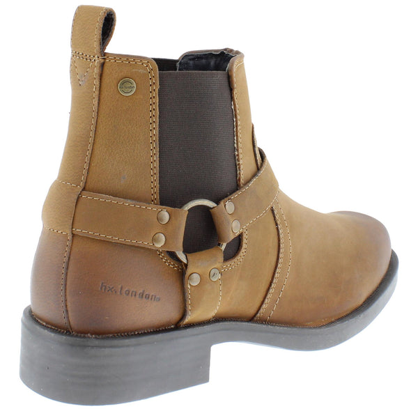 HX London Malden Western Ankle Biker Leather Boots
