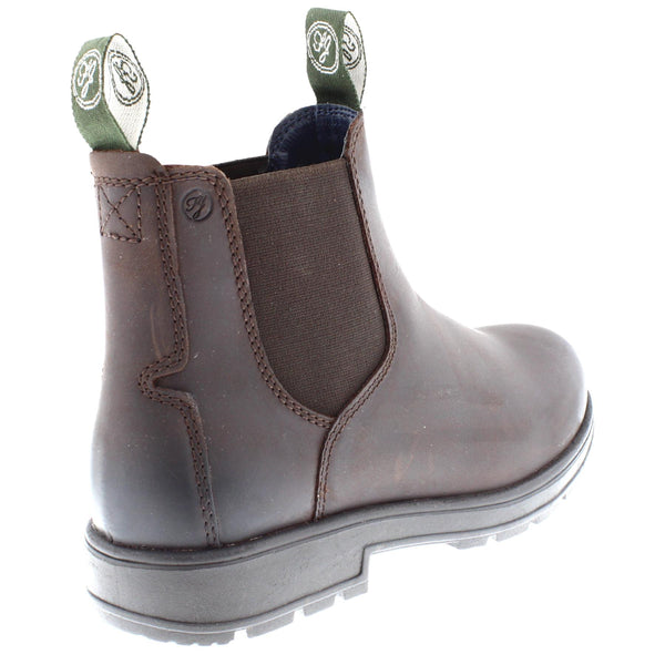 Frank James Braunston Men's Greasy Brown Pull On Chelsea Boots