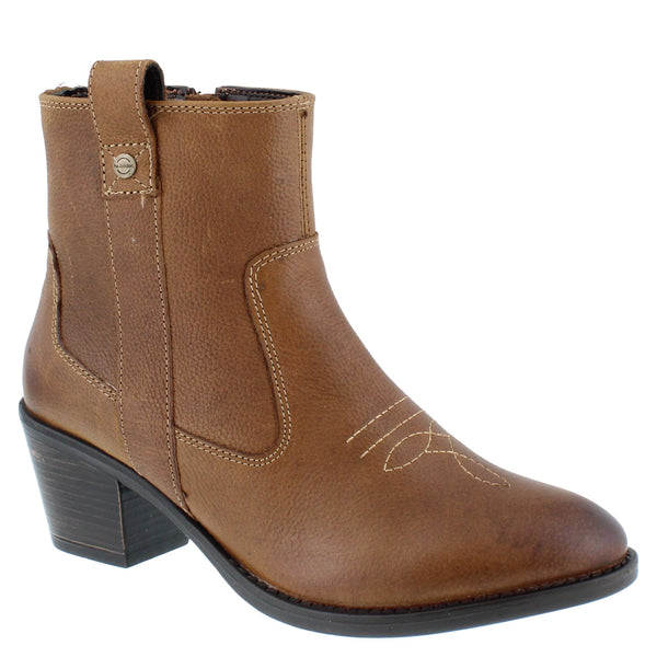 HX London Dakota Women's Leather Ankle Cowboy Boots