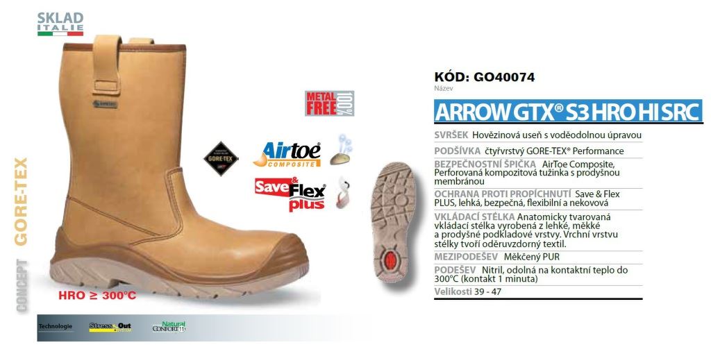 U-Power Arrow S3 Gore-Tex Safety Toecap Rigger Boots