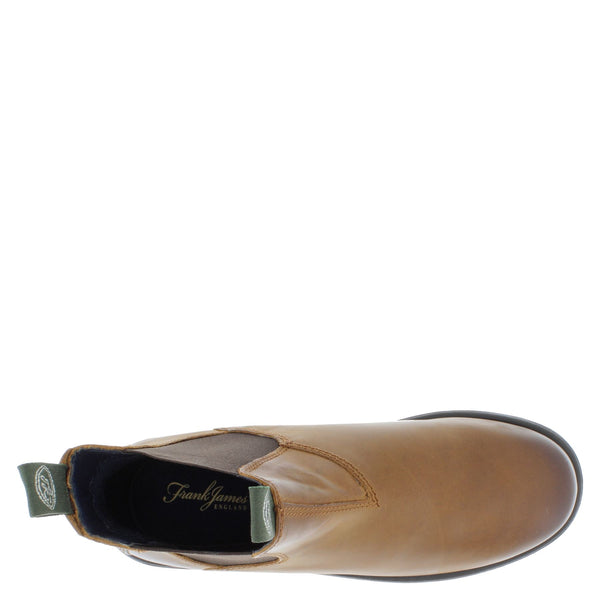 Frank James Braunston Men's Greasy Brown Pull On Chelsea Boots