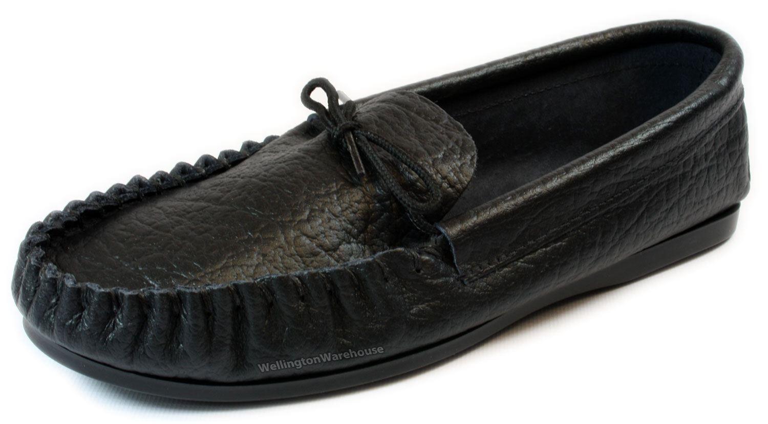 Coopers Moccasin Traditional Mens Leather Outdoor Slippers Wellington Warehouse