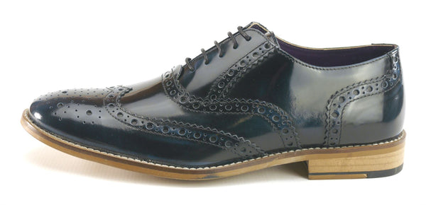 Frank James Newman Men's Leather Hi Shine Formal Brogue Shoes