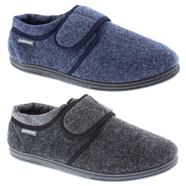 Dunlop Atticus Memory Foam Hook & Loop Men's Slippers