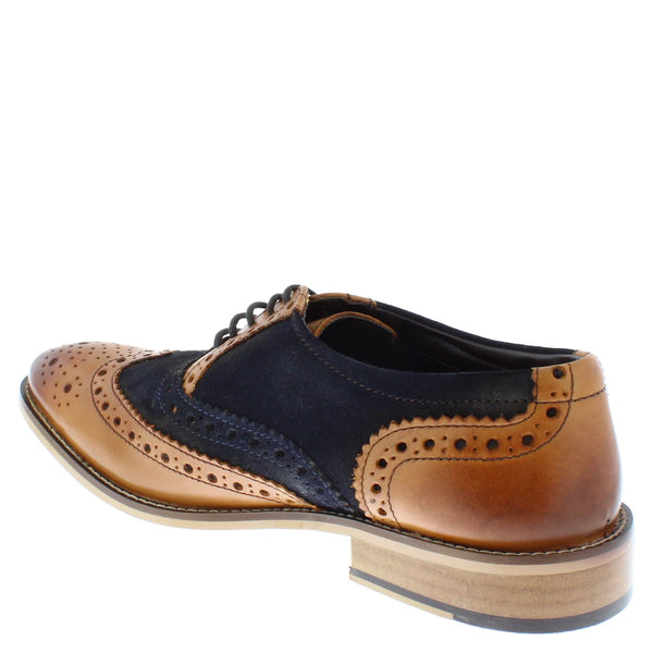 Frank James Redford Men's Leather Wingtip Formal Gatsby Brogue