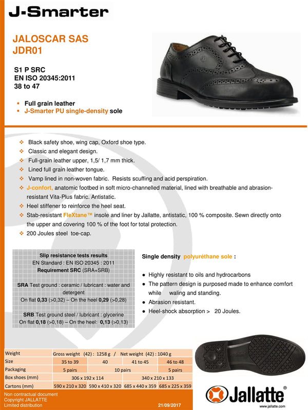 Jallatte Jaloscar JDR01 Steel Toecap Site Manager Brogue Safety Shoes