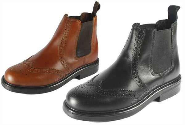 Oaktrak Kids Appleby Leather Brogue Chelsea Boots