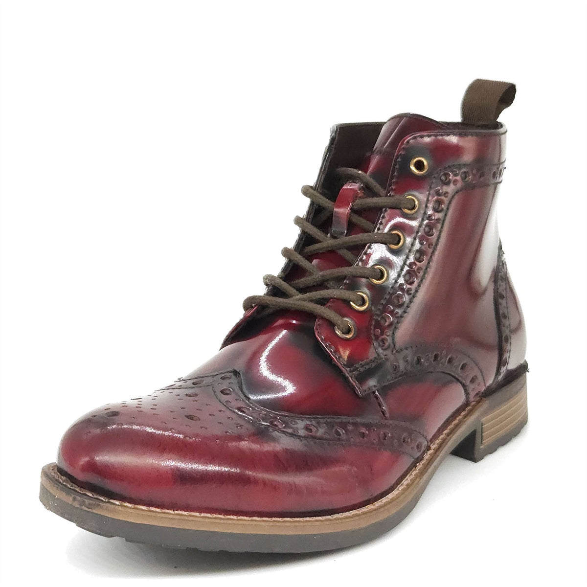 HX London Kingston Brogue Lace Up Leather Boots