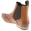 HX London Harlow Men's Leather Pointed Brogue Chelsea Boots