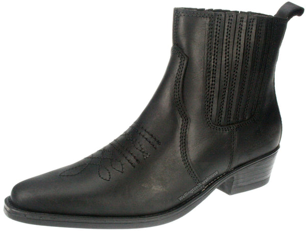 Wrangler Tex Mid Men's Leather Pull On Cowboy Chelsea Boots