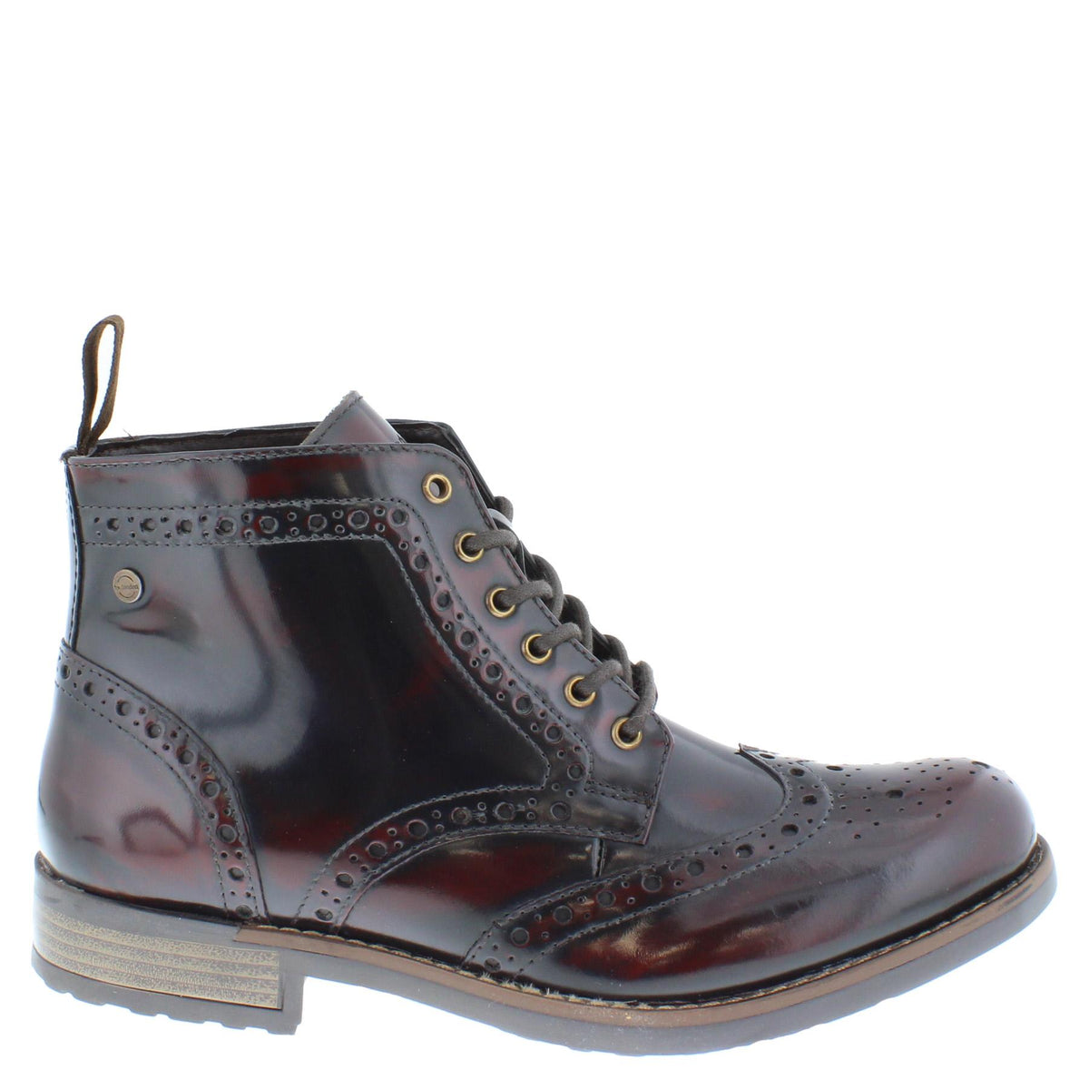 HX London Kingston Brogue Lace Up Leather Boots