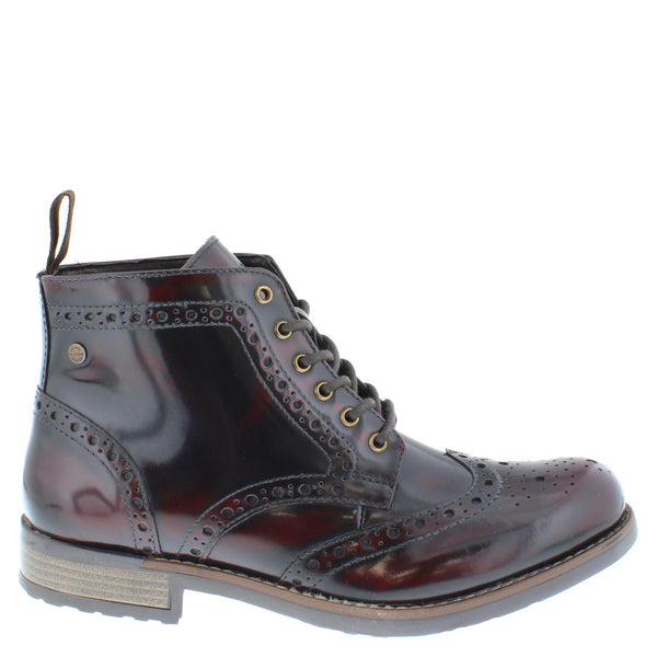 HX London Kingston Brogue Lace Up Leather Boots