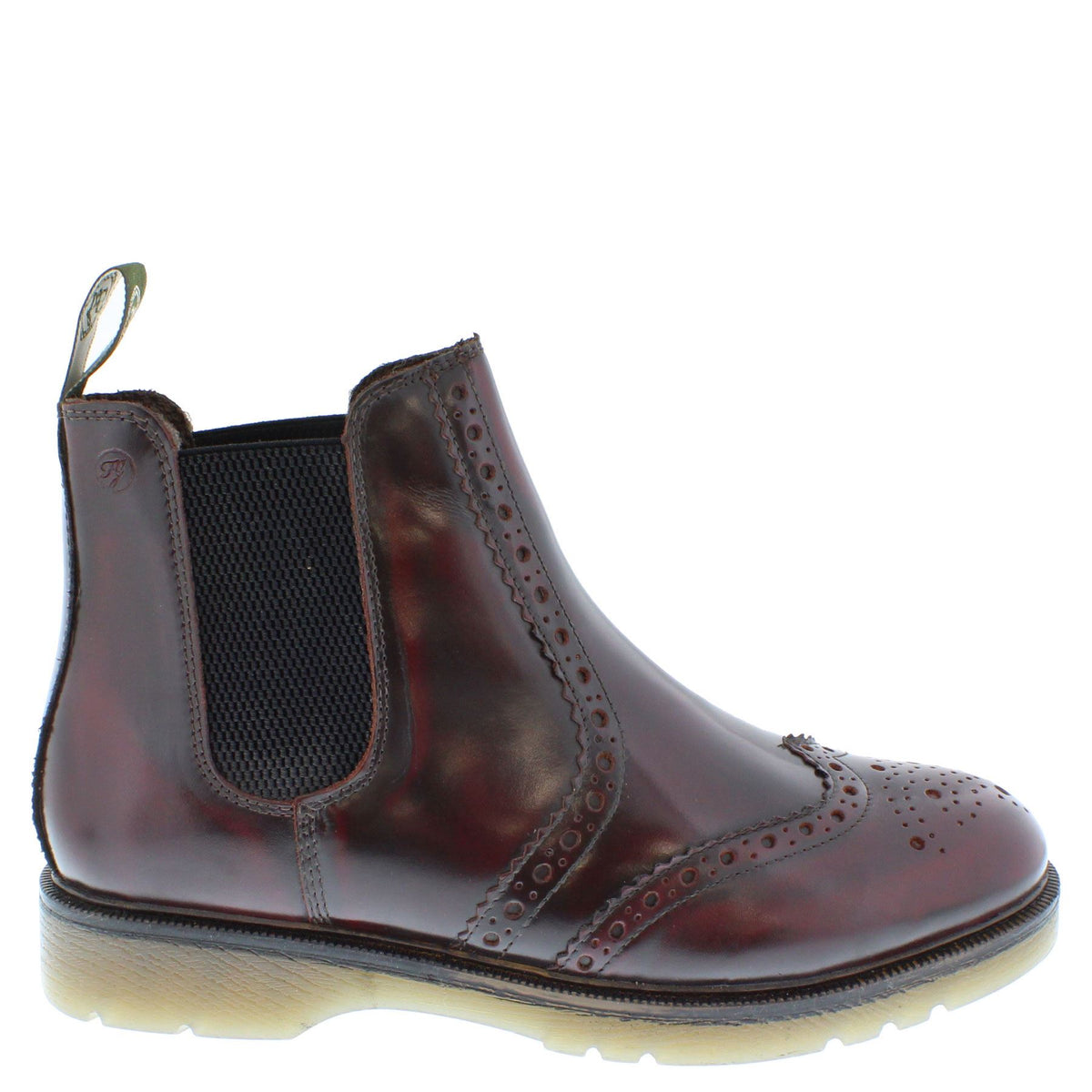 Frank James Warkton Men's Leather Pull On Brogue Chelsea Boots