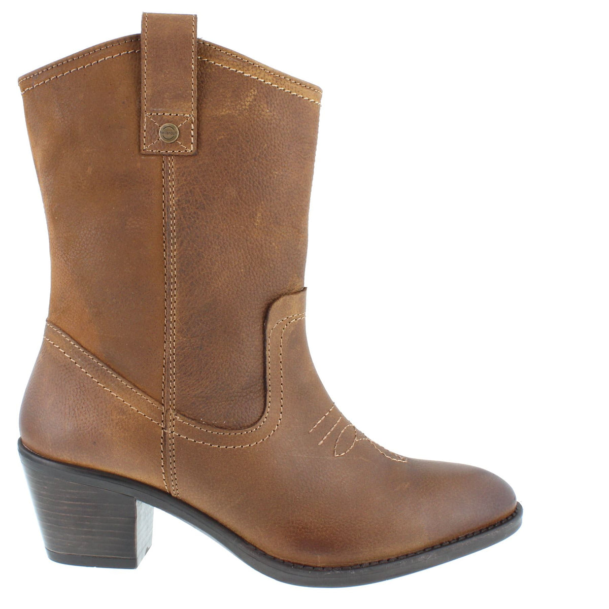 HX London Dallas Women's Leather Mid-Calf Cowboy Boots