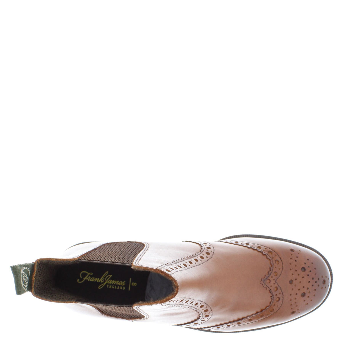 Frank James Warkton Men's Leather Pull On Brogue Chelsea Boots