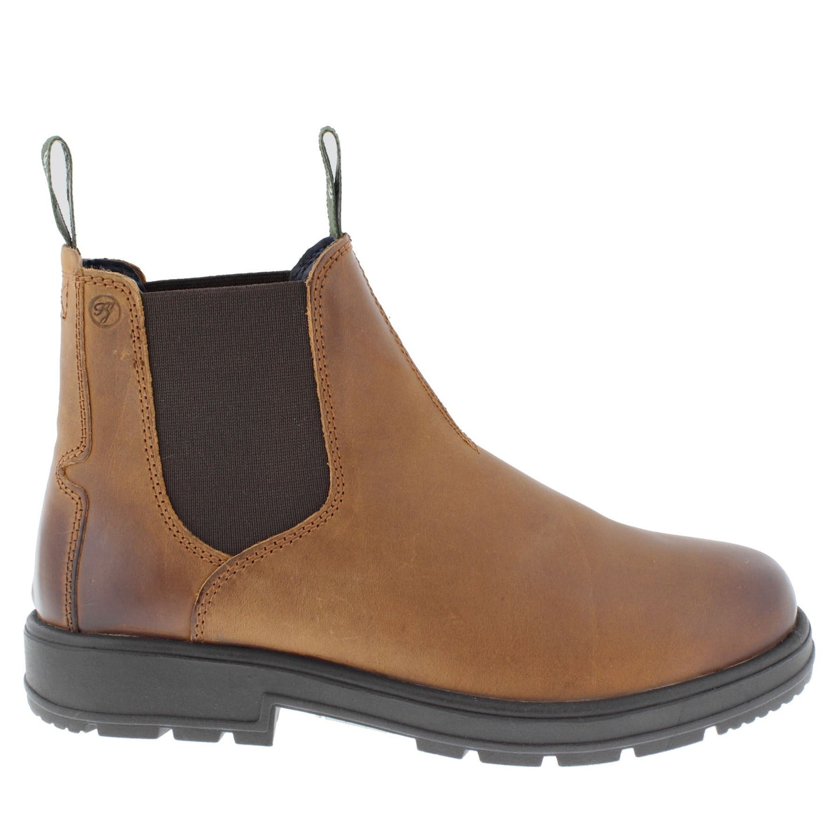 Frank James Braunston Men's Greasy Brown Pull On Chelsea Boots