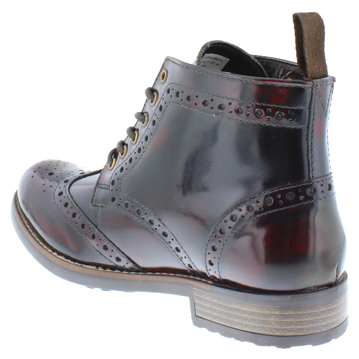 HX London Kingston Brogue Lace Up Leather Boots