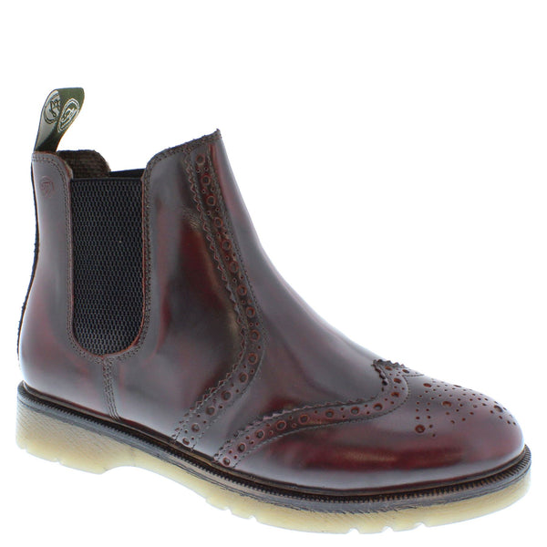 Frank James Warkton Men's Leather Pull On Brogue Chelsea Boots