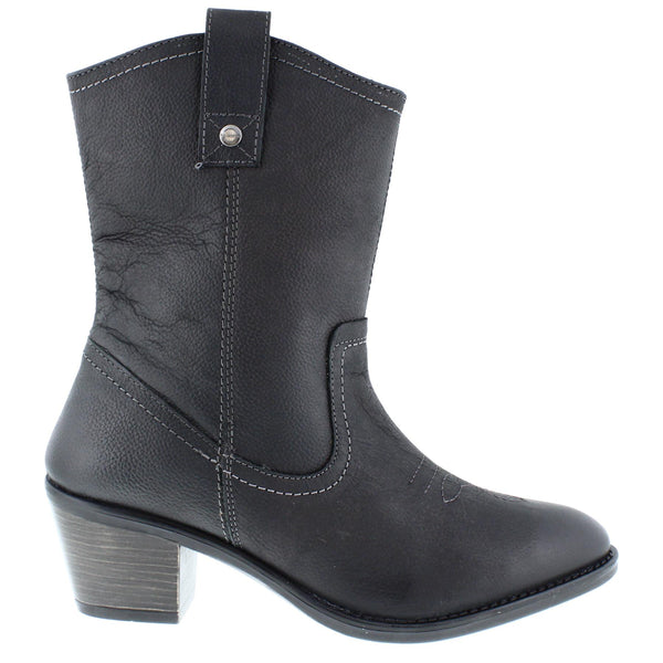 HX London Dallas Women's Leather Mid-Calf Cowboy Boots